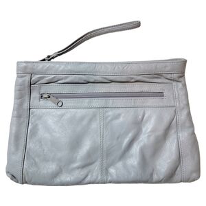 Vintage Brenalini By Jonotti Gray Wristlet Clutch Purse Women Zipper Closure